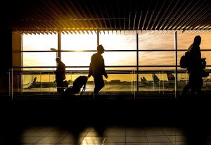 Traveller at Airport Silhouette