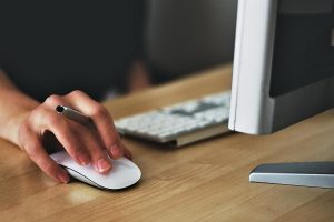 Working at computer