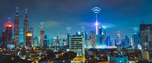 Cityscape With Wi Fi Connection Conceptual,information Communica