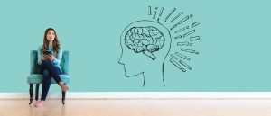 Brain Illustration With Young Woman