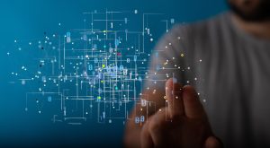 Big Data And Artificial Intelligence Concept. Machine Learning And Cyber Mind Domination