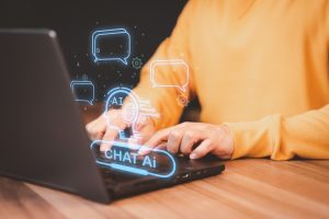 Chatgpt Chat With Ai, Artificial Intelligence. Adult Man Chattin