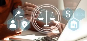 Ai Ethics Or Ai Law Concept. Developing Ai Codes Of Ethics. Compliance, Regulation, Standard , Business Policy And Responsibility For Guarding Against Unintended Bias In Machine Learning Algorithms.